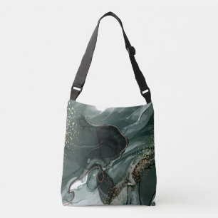 Sac Ajustable Marbre vert émeraude et or, Arrière - plan marbré