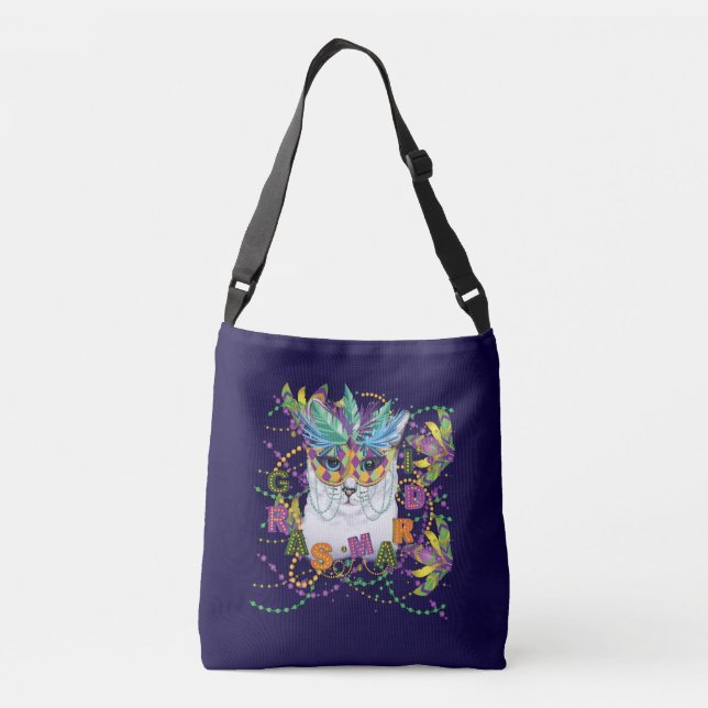 Sac Ajustable Mardi Gras Chat, Funny Mardi Gras (Dos)