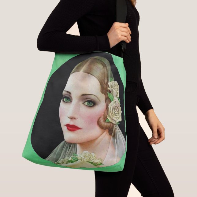 Sac Ajustable mariée à la rose blanche imprimée (De près)