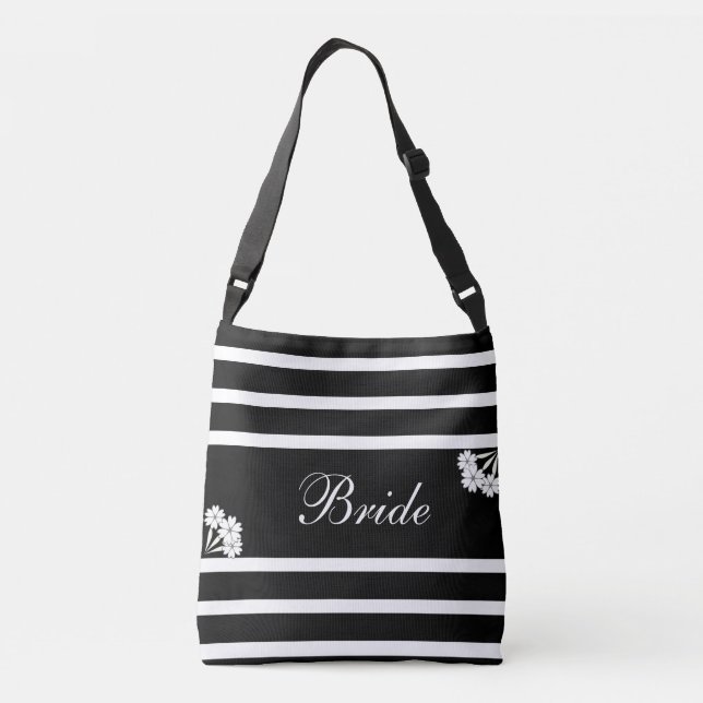 Sac Ajustable Mariée sur rayures noires et blanches (Dos)
