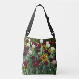 Sac Ajustable Maroon et Tulipes Jaunes Florales colorées