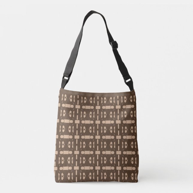 Sac Ajustable Marron élégant et motif beige (Dos)