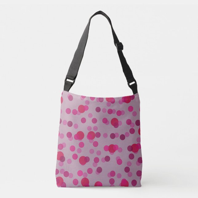 Sac Ajustable Marron, rouge, points violets et roses pastel (Devant)