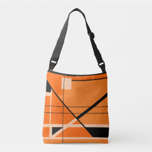 Sac Ajustable MCM Inspiré en beige noir sur Orange géométrique