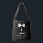 Sac Ajustable Meilleur Homme Cravate blanche Tuxedo Mariage Swag<br><div class="desc">Ces sacs amusants sont conçus comme des faveurs, des cadeaux ou des sacs de swag pour votre meilleur mariage. Ils disposent d'une image d'une cravate blanche avec trois boutons et un texte qui lit Best Man avec un espace pour entrer son nom ainsi que les noms du couple mariage et...</div>