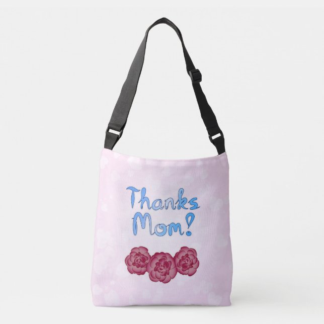 Sac Ajustable Merci Maman avec Fleur d'Oeillet pour la Fête des  (Devant)
