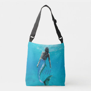 Sac Ajustable Mermaid Bleu Océan Été Moderne Monogramme