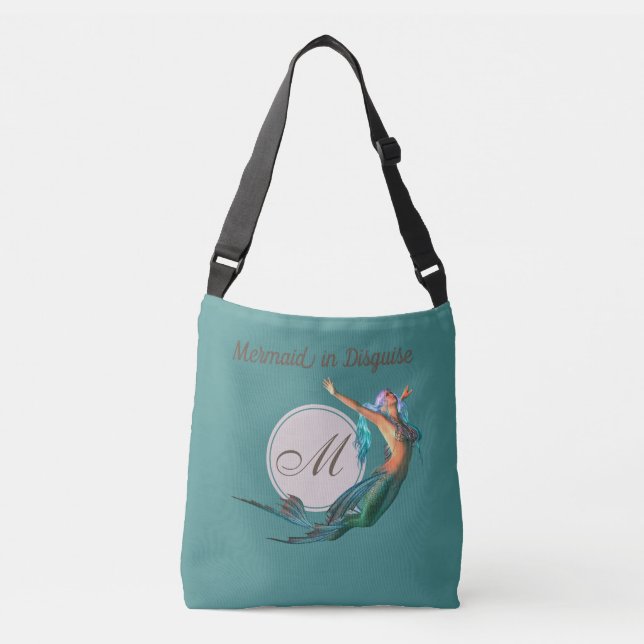 Sac Ajustable Mermaid Monogramme Belle Turquoise Personnalisée (Devant)