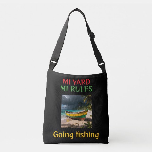 Sac Ajustable Mes règles de yard vont à la pêche  (Devant)