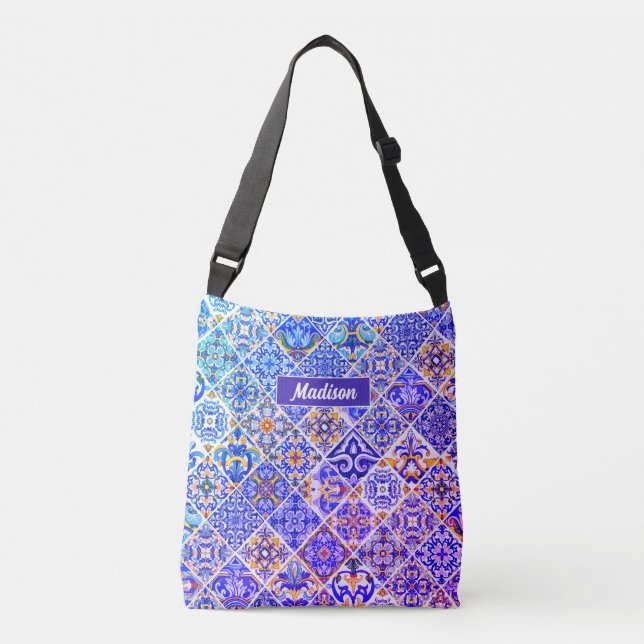 Sac Ajustable Mexicaine Sicilienne Méditerranée pourpre carreaux (Devant)