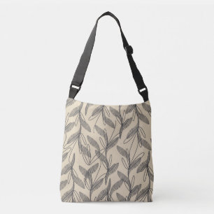 Sac Ajustable Mi-siècle Moderne Rétro Botanique Gris Beige