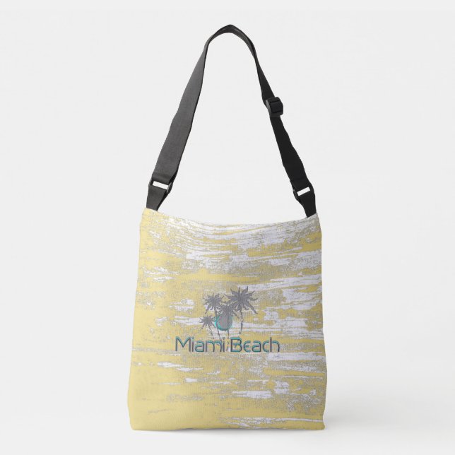 Sac Ajustable Miami Beach, Floride, Grunge Tropical, Cool (Devant)