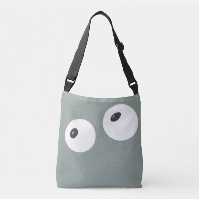 Sac Ajustable mignon, ludique, doux yeux blancs avec des élèves  (Devant)