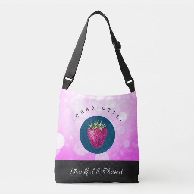 Sac Ajustable Mignonne Merci et bienheureuse fraise Ajoutez votr (Devant)