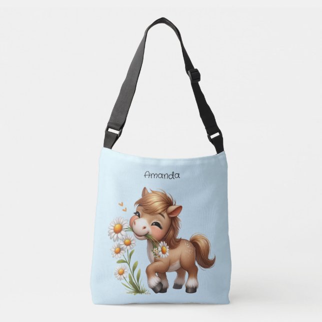 Sac Ajustable Mignonne Pony Mange Manger Des Marguerites (Devant)