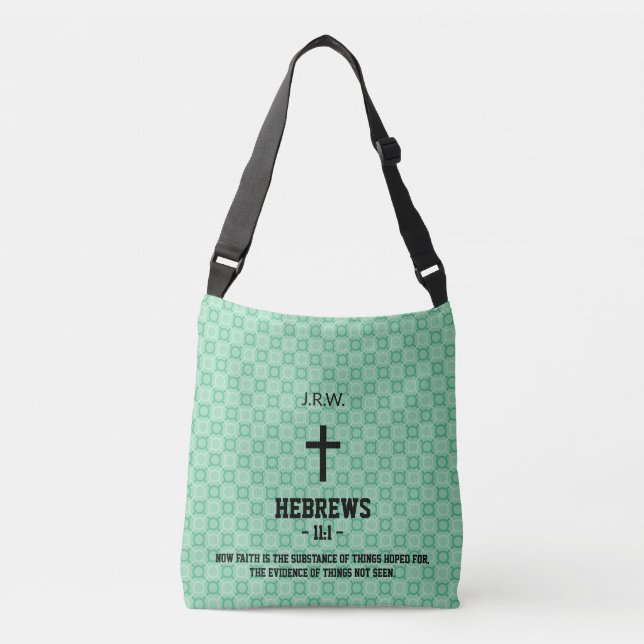 Sac Ajustable Mint Green Pattern Bible Chapter Verse Christian (Devant)
