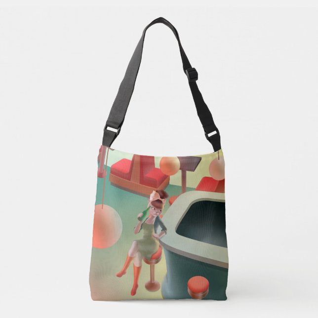 Sac Ajustable Miss Meow : Bar & Art du Cocktail de Nuit Rétro (Devant)