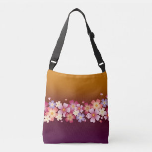 Sac Ajustable Mixte Sakura Blossoms Kimono Style Bourgogne & Or