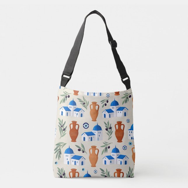 Sac Ajustable Modèle d'icônes de voyage en Grèce (Devant)