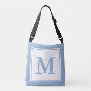 Sac Ajustable Modèle Monogramme blanc simple et bleu bébé