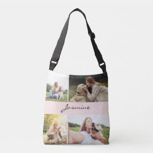 Sac Ajustable Moderne 4 Photos Collage Chien rose