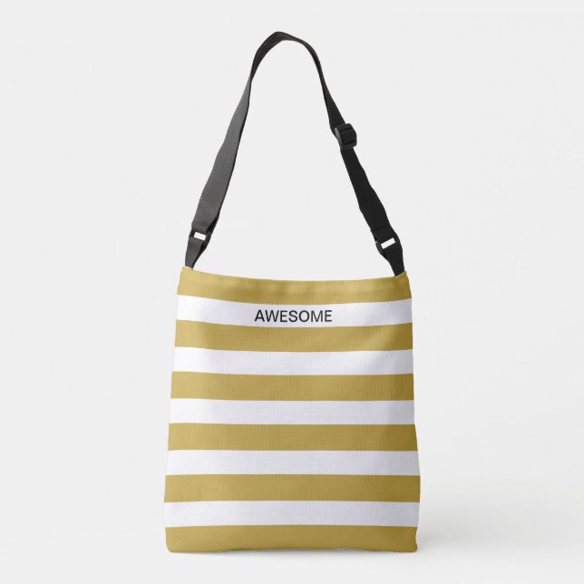 Sac Ajustable Moderne rayé or et blanc (Dos)