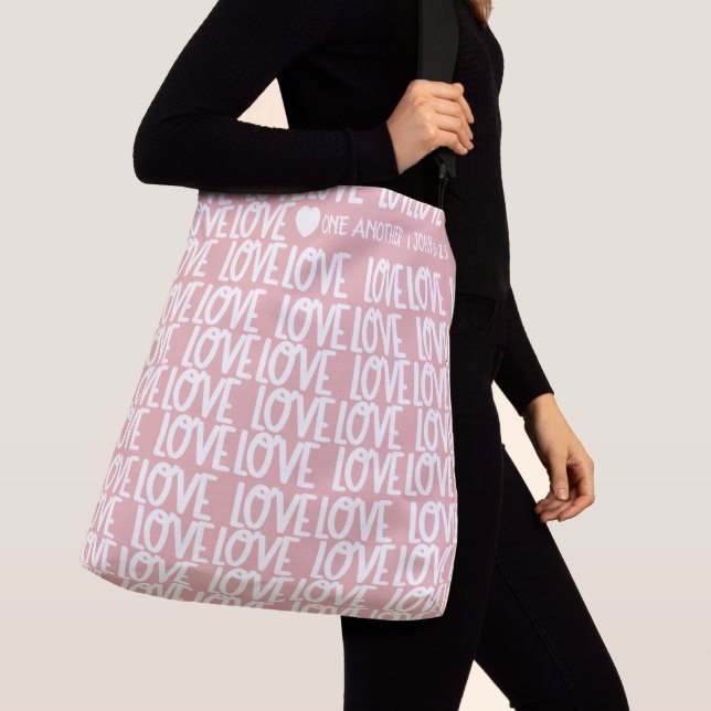 Sac Ajustable Moderne simple rose amour Script Motif Bible Verse (De près)