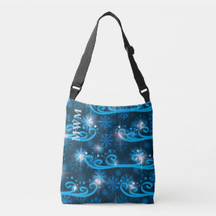 Sac Ajustable Monagramme personnalisé Vent d'hiver bleu