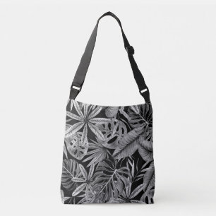 Sac Ajustable Monochrome Tropical, Aquarelle Texture Feuille.