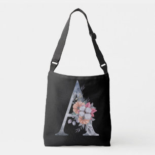Sac Ajustable Monogramme A Floral Bleu Rose Peach Noir