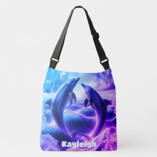 Sac Ajustable Monogramme Bleu & violet Dolphins Océan