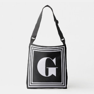 Sac Ajustable Monogramme Cadre Gras 3 Noir & Blanc