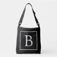Monogramme classique simple | Texte noir et blanc