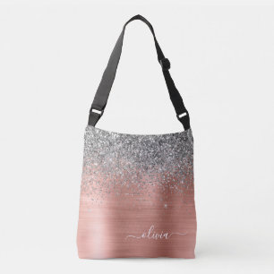 Sac Ajustable Monogramme de Parties scintillant d'argent en méta