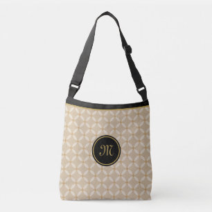 Sac Ajustable Monogramme élégant sur noir, beige et doré