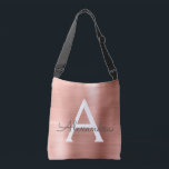 Sac Ajustable Monogramme en acier inoxydable rose Rose Rose Rose<br><div class="desc">Rose Rose Or Faux Acier Inoxydable Élégant Sac Monogramme. Ce sac peut être customisé pour inclure votre nom initial et prénom.</div>