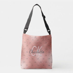 Sac Ajustable Monogramme en or rose, écriture élégante
