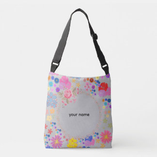 Sac Ajustable Monogramme Floral Élégant Personnalisé