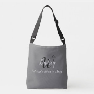 Sac Ajustable Monogramme gris et noir, Votre propre nom, Écriva