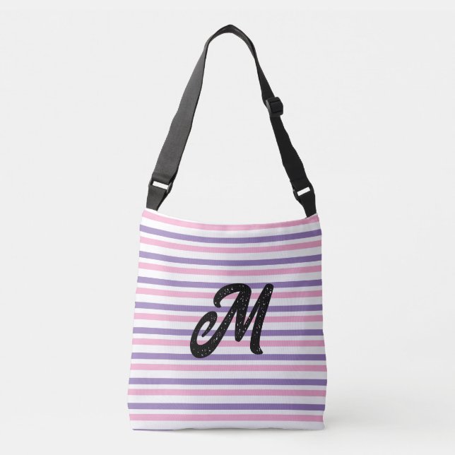 Sac Ajustable Monogramme Lavande rose Blancs (Devant)