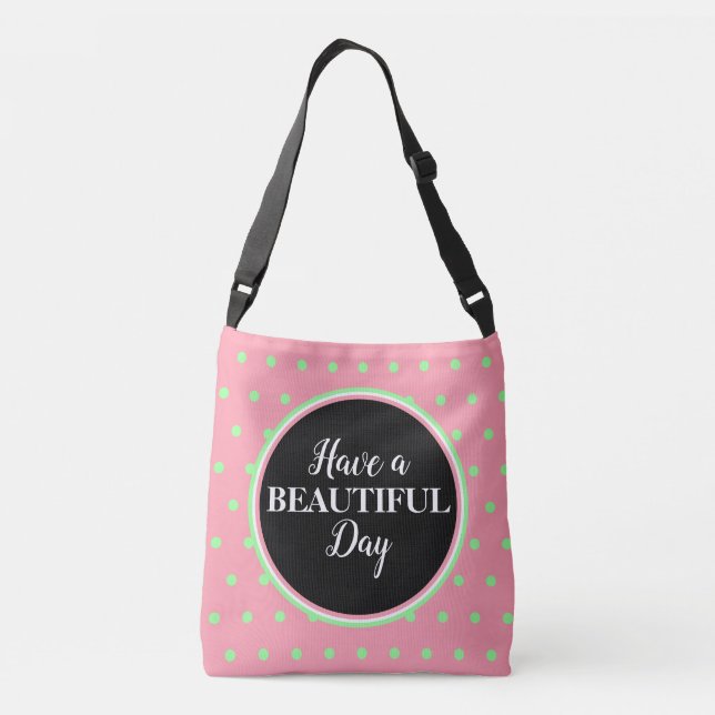 Sac Ajustable Monogramme Pastel Rose Vert Points (Dos)
