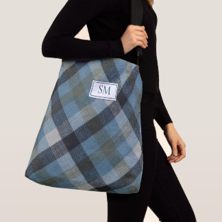 Sac Ajustable Monogramme personnalisé de couleur bleue moderne