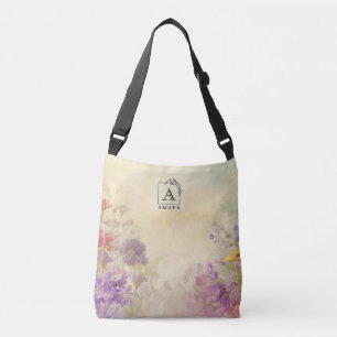 Sac Ajustable Monogramme Personnalisé Floral Vintage Sérénité