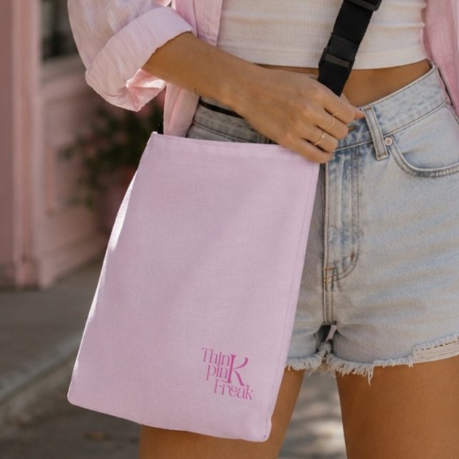 Sac Ajustable Monogramme Rose Minimal Moderne Think Pink Freak (Créateur téléchargé)