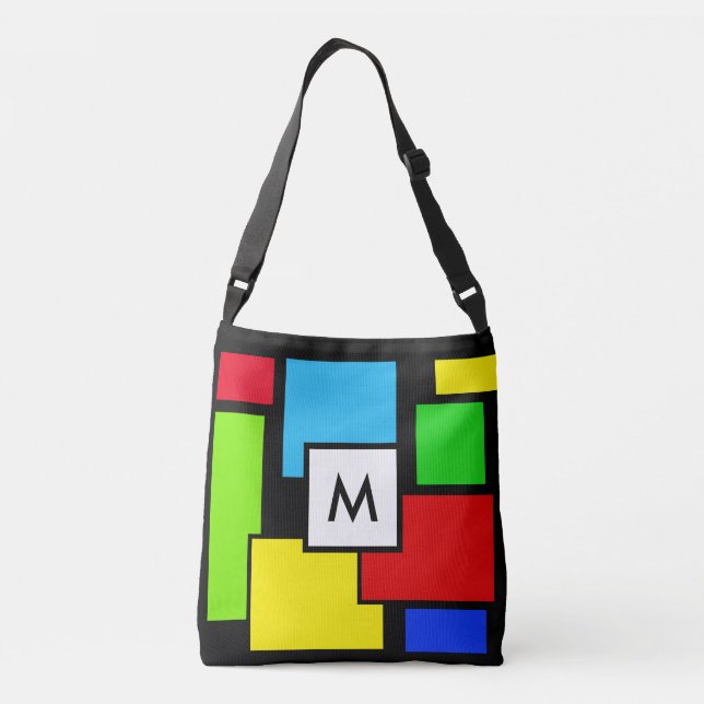 Sac Ajustable Monogramme sur carrés multicolores (Dos)