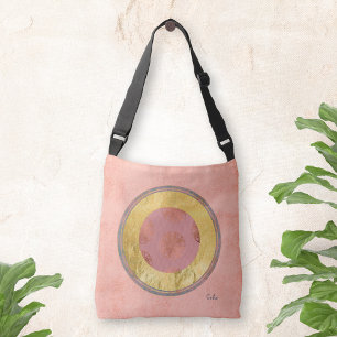 Sac Ajustable Monogramme Vintage de l'huile d'or sur Boho rose