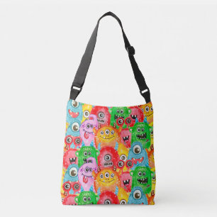 Sac Ajustable Monstres Drôle, Aquarelle Motif sans couture.