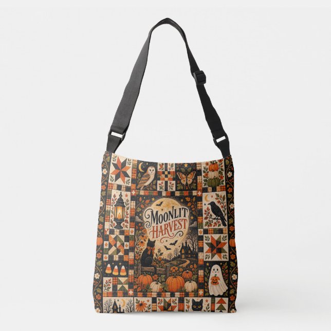 Sac Ajustable Moonlit Harvest Vintage Halloween Patchwork (Devant)