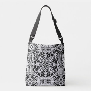 Sac Ajustable Mosaic Marocain Carreaux Motif en noir et blanc