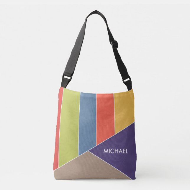 Sac Ajustable MOSAIC rayures triangles couleur I + vos idées (Devant)